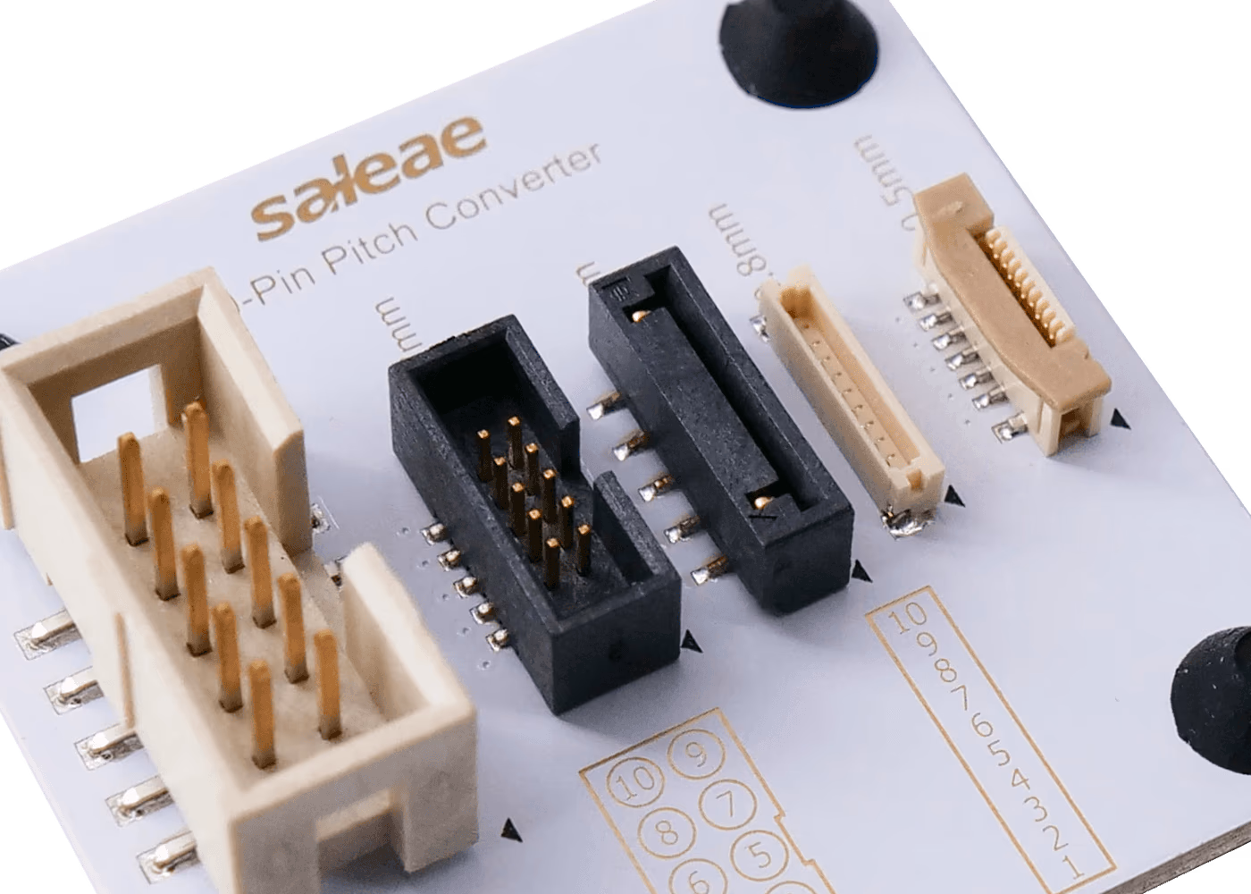 10-pin pitch converter breakout board for Saleae digital probes