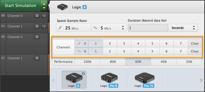 Enable channels under Logic's capture settings