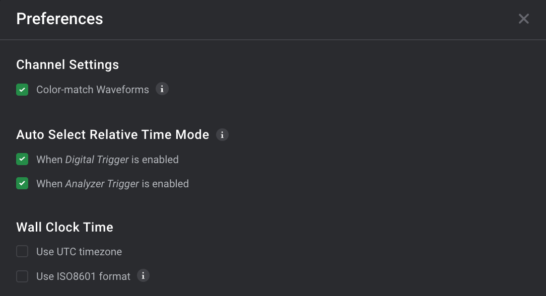Time Preferences Window