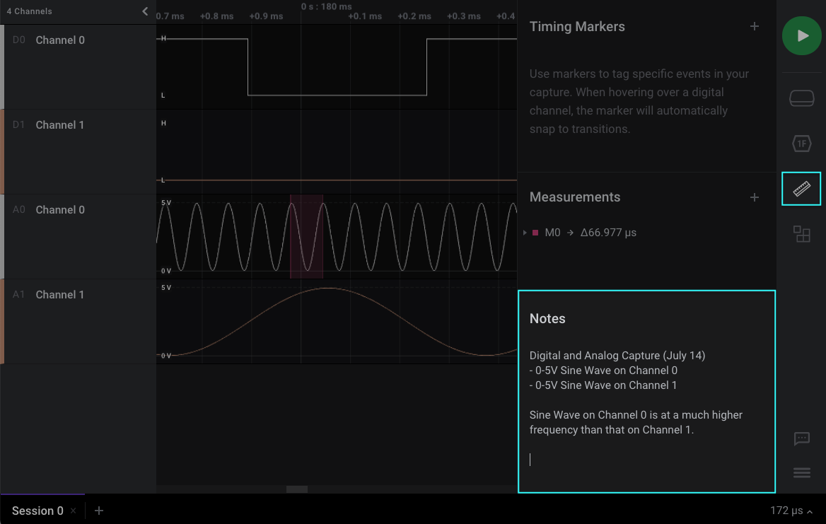 Adding Notes to your Capture