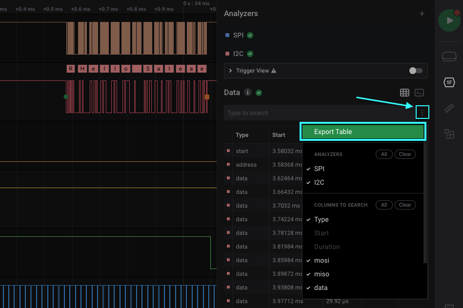 Exporting the Data Table