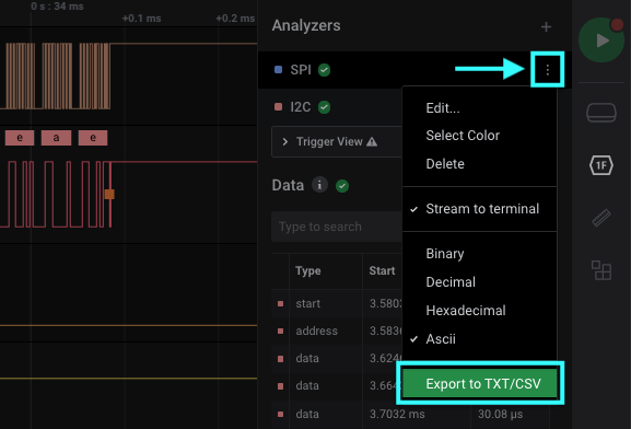 Exporting Analyzer Results